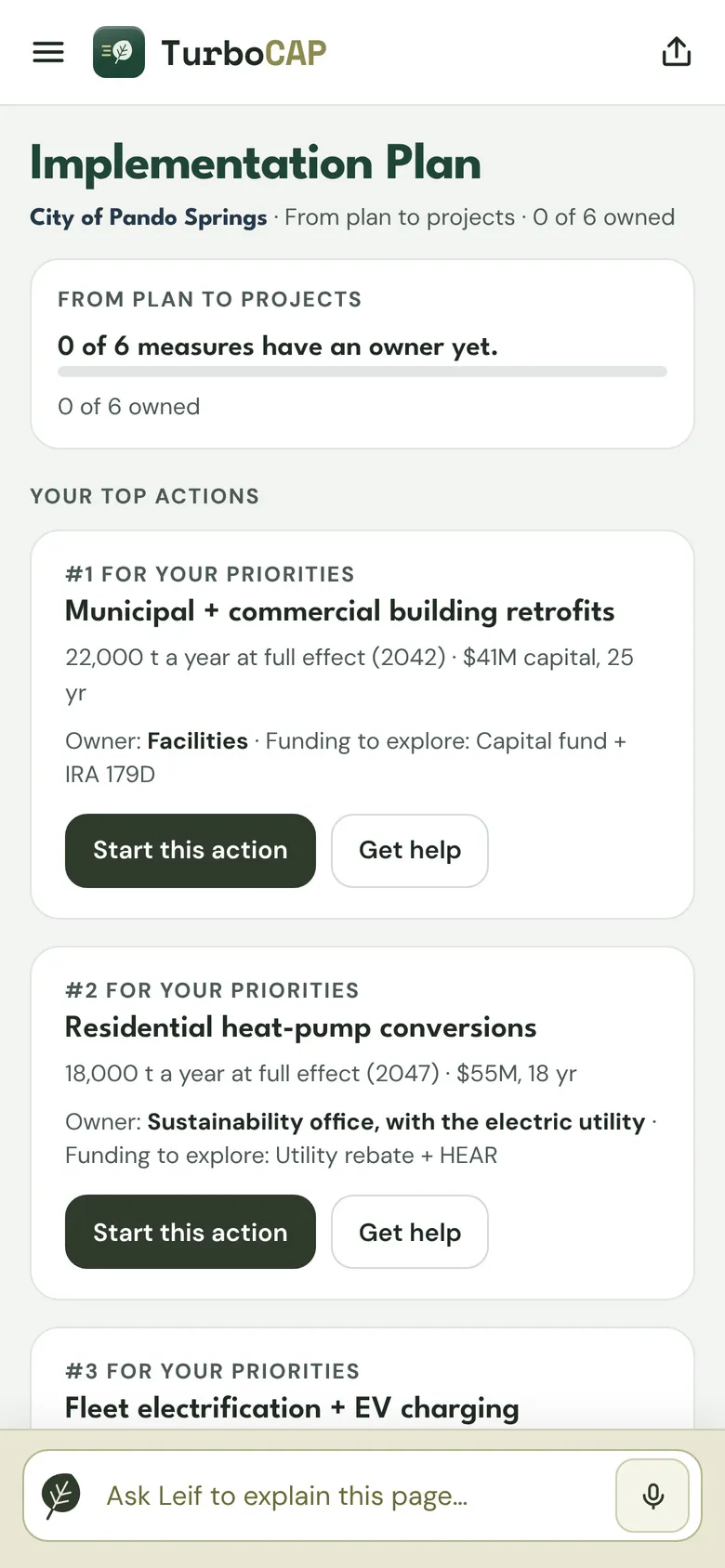 Implementation Plan, on a phone